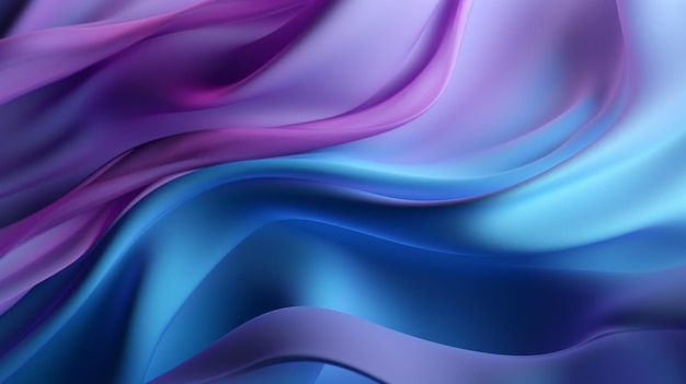 abstract blue and purple smooth wave cloth background for graphic design decoration generative AI