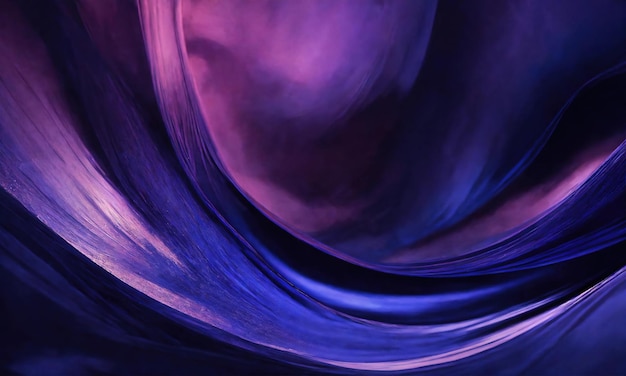 Abstract blue and purple wavy background Fractal art ai generative