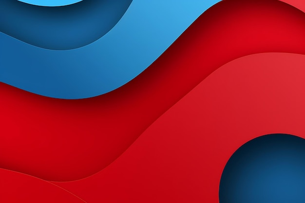 Abstract blue and red paper cut background with simple