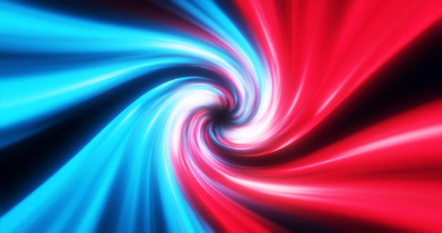 Abstract blue red swirl twisted abstract tunnel from lines background