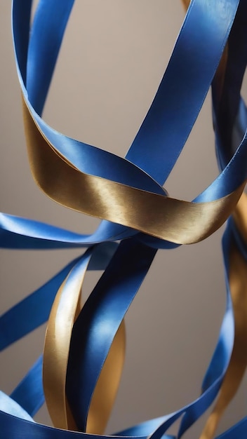 Abstract blue ribbon shape