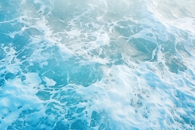 Abstract blue sea water with white foam for background nature background concept