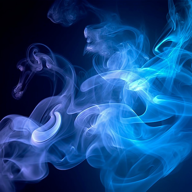 Abstract blue smoke background Generative AI