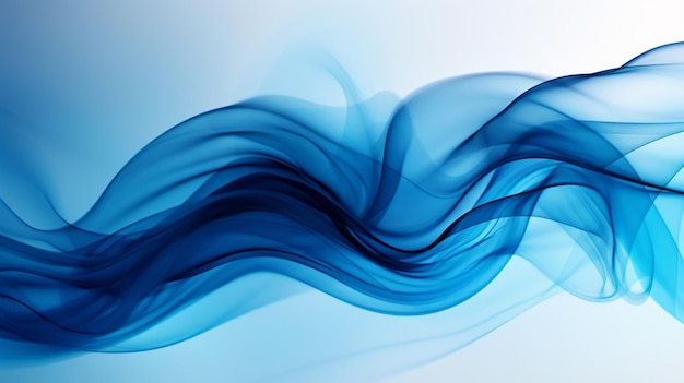 abstract blue smoke shapes a flowing wave