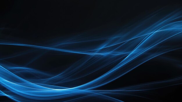 Abstract Blue Smoke Waves on Black Background