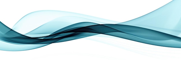 Photo abstract blue smooth wave line on white background generative ai aig21