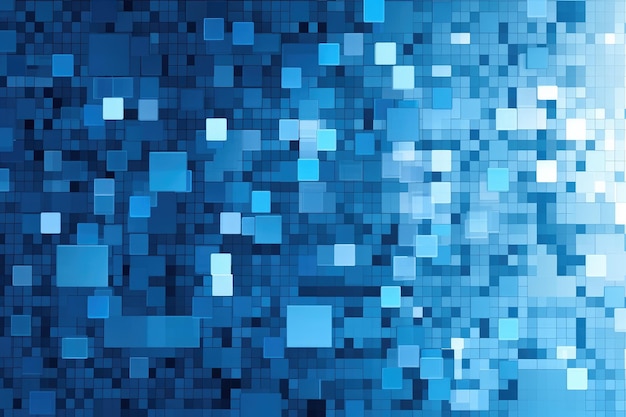 Abstract blue square background pattern texture with copy space Generative AI