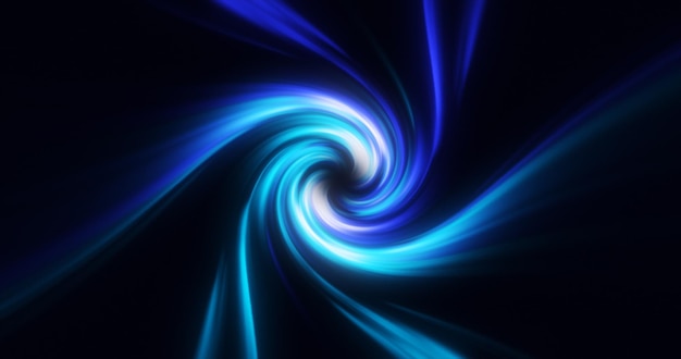 Premium Photo | Abstract blue swirl twisted abstract tunnel from lines ...