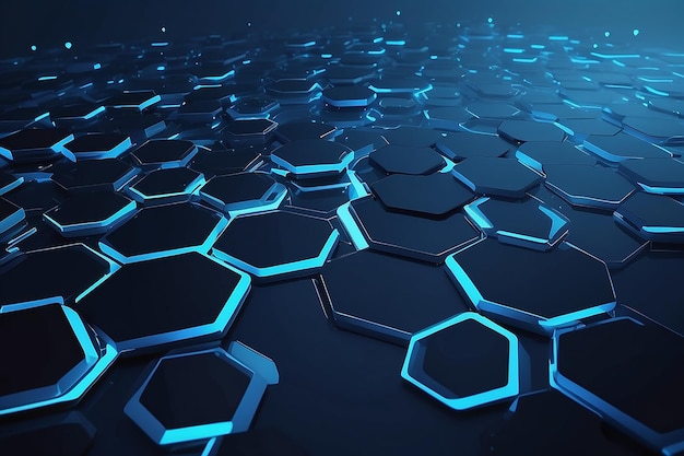 Abstract blue technology hexagonal background