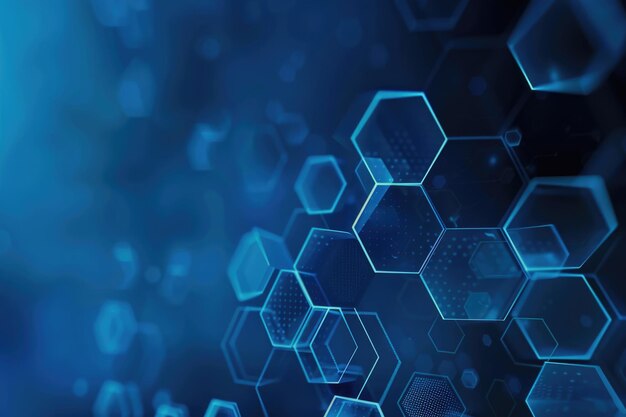 Abstract blue technology hexagonal background