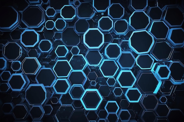 抽象的な青い技術 六角形の背景