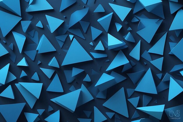 Photo abstract blue triangles geometric background