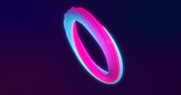 Photo abstract blue violet energy magic bright glowing spinning ring of lines background