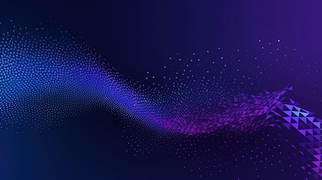 Abstract blue and violet technology particles mesh background Generative AI