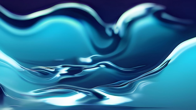 Abstract blue water waves background with liquid fluid texture surface