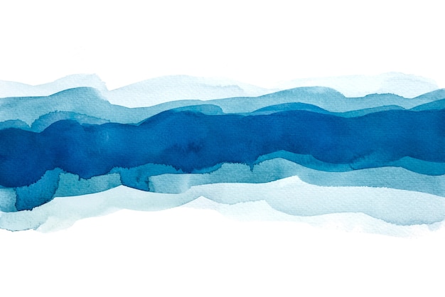 Abstract Blue Watercolor, Hand Paint On Paper.