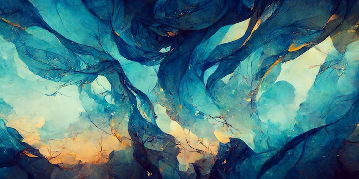 Photo abstract blue watercolor patterned background. digital illustration