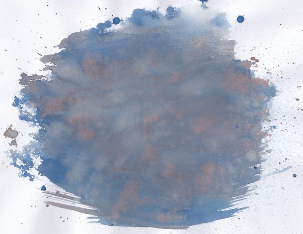 Abstract blue watercolour paint blot background smudge colour backdrop