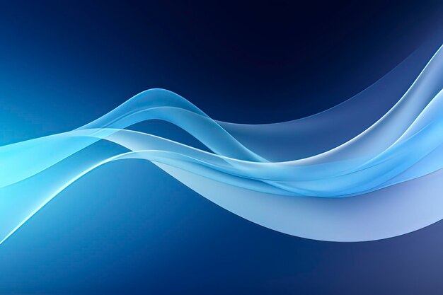 Abstract blue wave background AI technology generated image