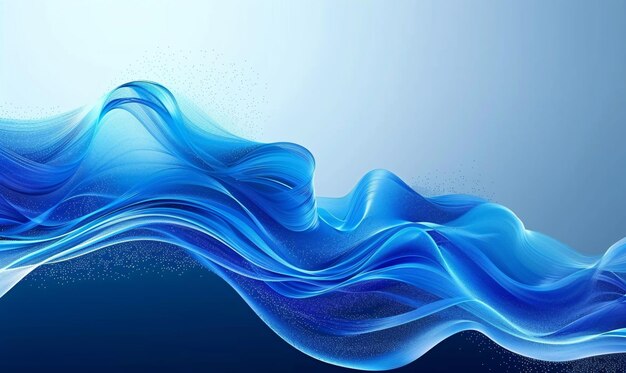 Photo abstract blue wave background stylized water flow banner