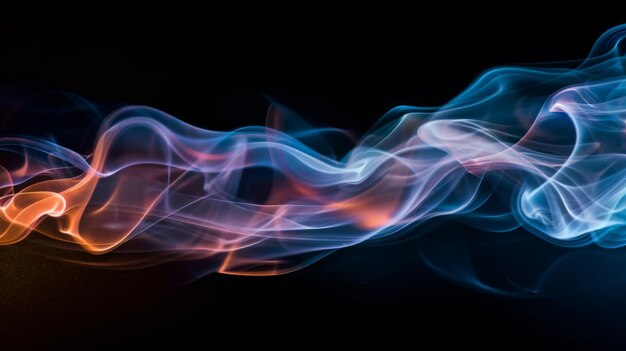 Photo abstract blue wave of colorful smoke