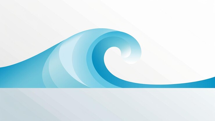 Photo abstract blue wave design on white background