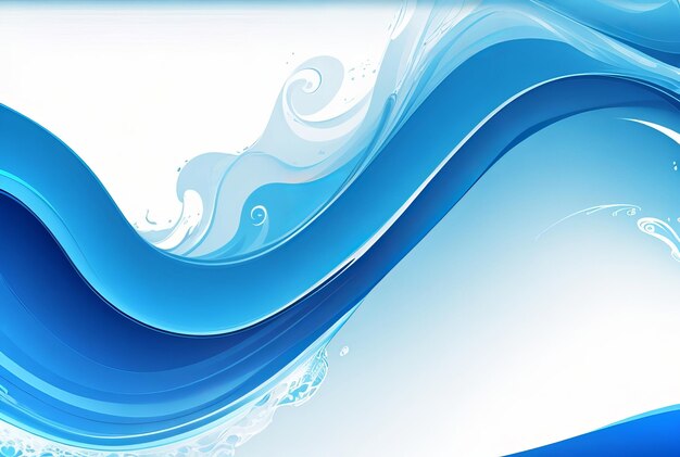 Abstract blue wave vector background blue wave