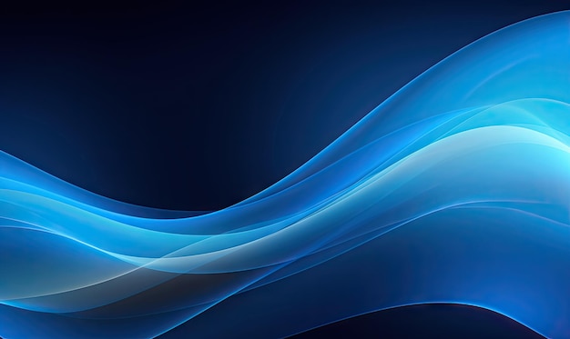 抽象的な青い波の壁紙 創造的な照明のバナー 生成的なAIツールで作成された