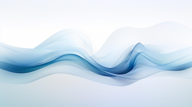 abstract blue waves on a white background generative ai