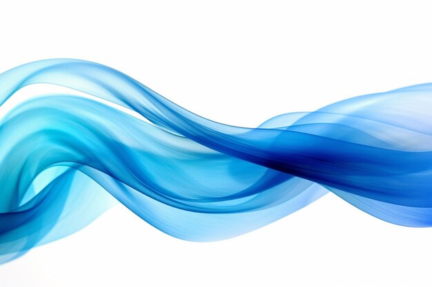 Abstract blue waves on a white background generative ai