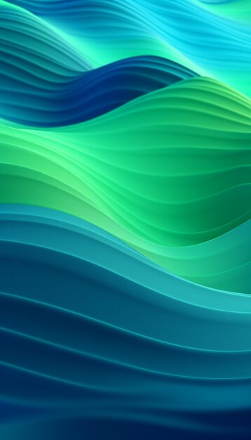 abstract blue waves with a green background