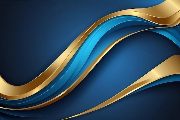абстрактный синий волнистый фон с золотой линией волна может быть использована для продажи баннера обои