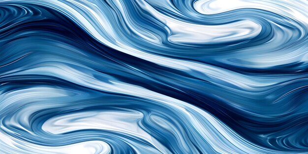 Abstract blue wavy flowing lines background generative ai aig21