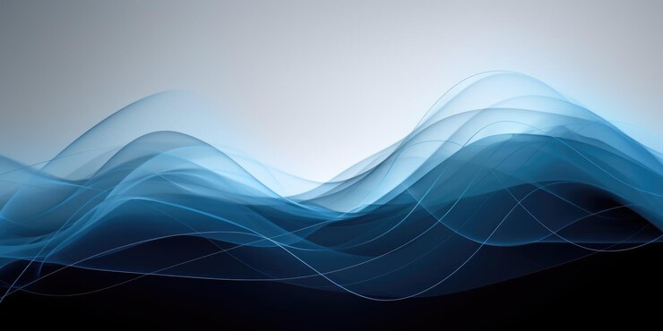 Photo abstract blue wavy flowing lines background generative ai aig21