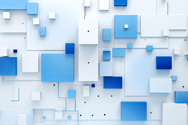 抽象的な青い波状の形状の背景と鮮やかな青のグラデーションの壁紙 3 d レンダリング