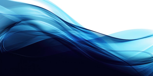 Abstract blue wavy smooth lines background Generative AI AIG21