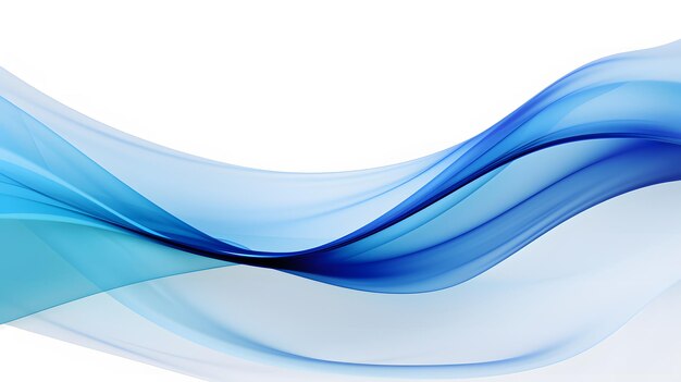 白い背景の抽象的な青い波状