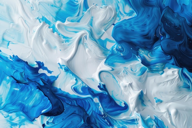 Foto miscelazione astratta di colori blu e bianco che crea una superficie irregolare