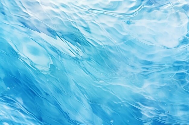 Photo abstract blue and white ocean wave web banner as backdrop for copy space text