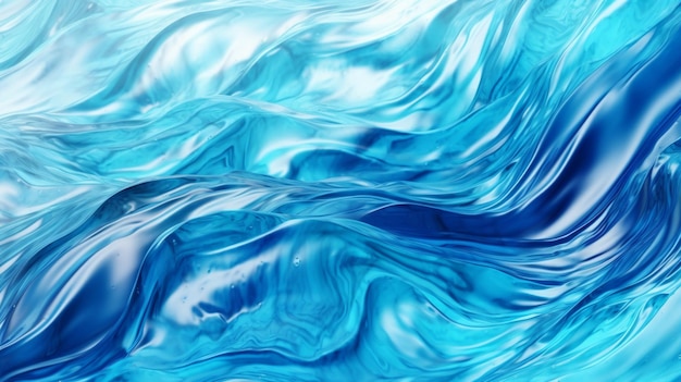 Abstract blue and white painting with a wave pattern generative ai