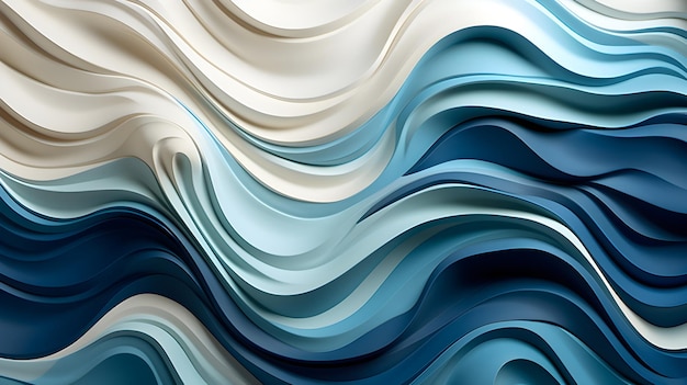 abstract blue and white waves in the style of futuristic design background