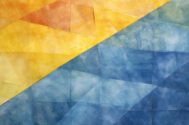 Abstract blue and yellow background with texture of crumpled paper