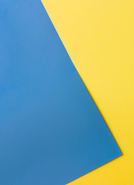 Abstract blue and yellow color paper geometry composition background