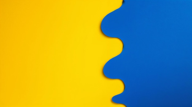 A abstract blue and yellow piece of paper