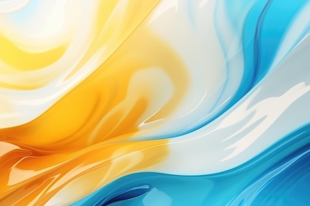 Abstract blue yellow wave background