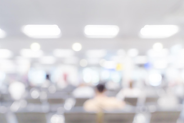 Photo abstract blur airport interior for backgounrd