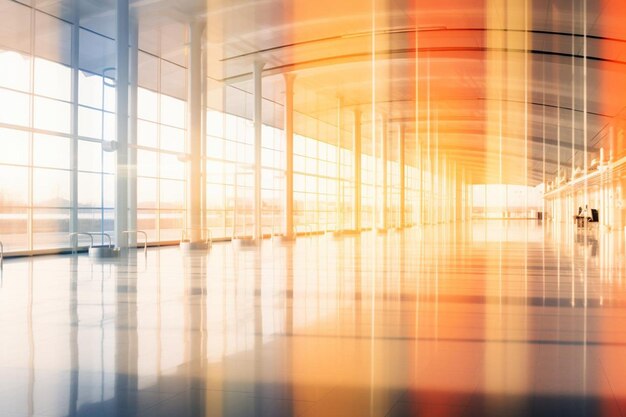 Abstract blur airport interior