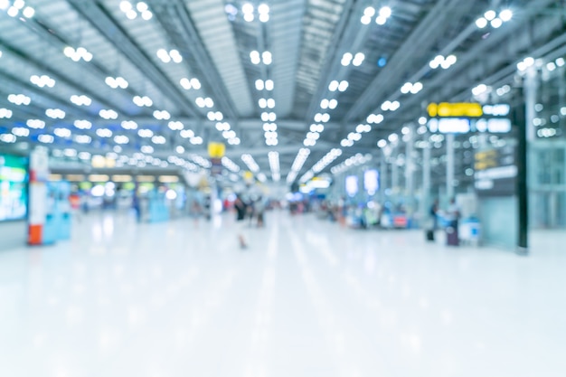 Abstract blur airport terminal interior