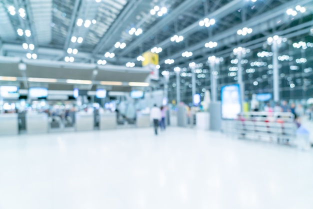 Abstract blur airport terminal interior