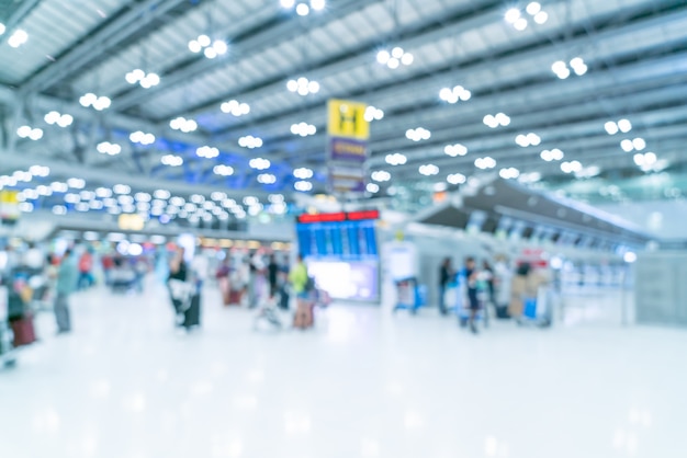 Abstract blur airport terminal interior